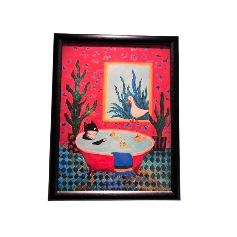 گربه در حمام قاب سیاه