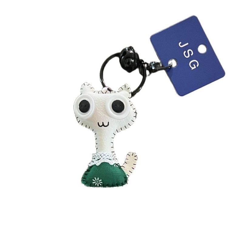 چارم بگ گربه فانتزی سفید آویز کیف دخترانه