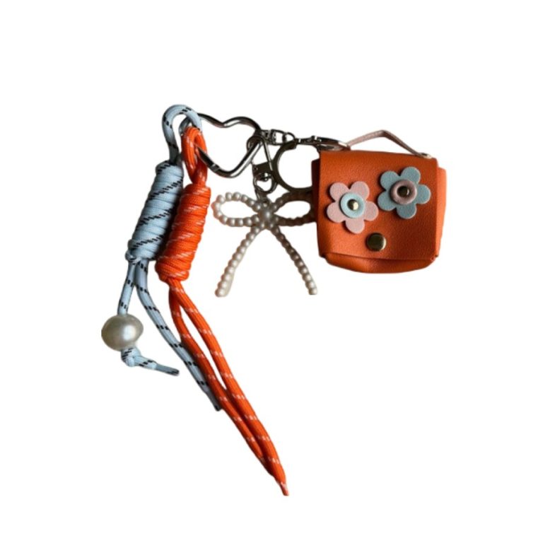 چارم بگ کیف چرم نارنجی