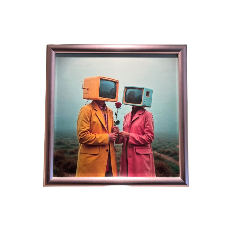 تابلو تی وی هد قاب نقره‌ای