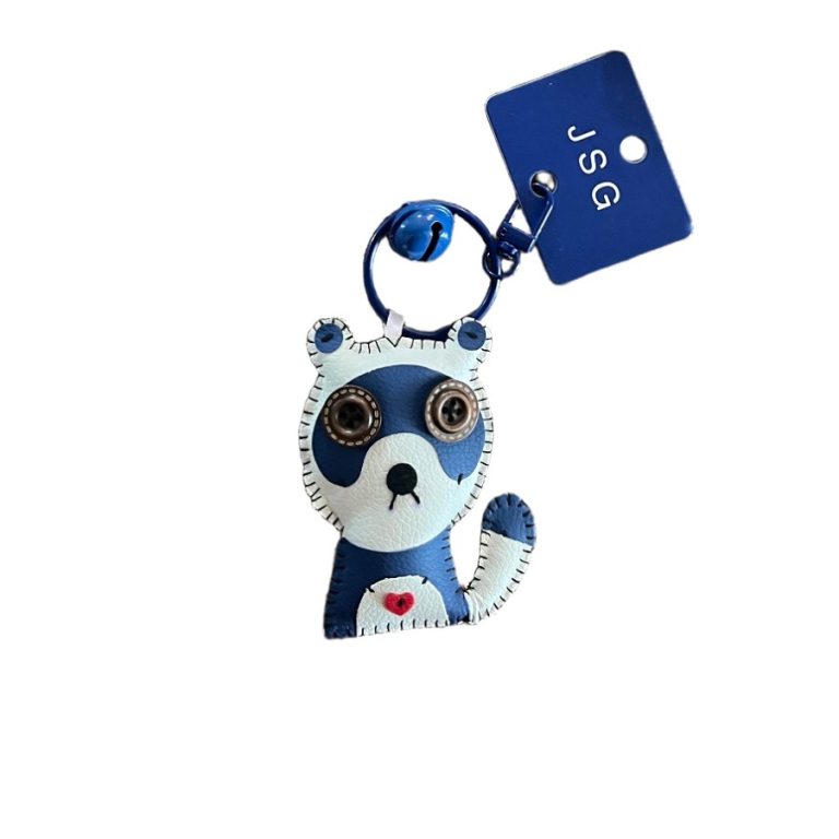 چارم بگ خرس فانتزی آبی سفید آویز کیف دخترانه